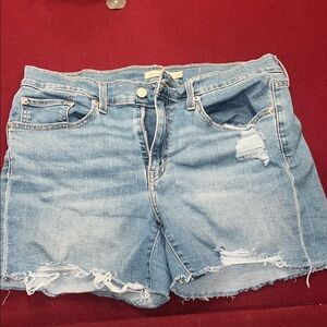 Levi's Light Blue Distressed Jean Shorts